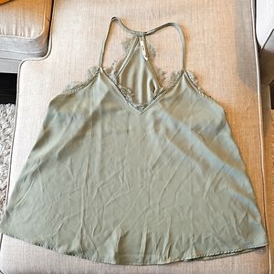 Mi Ami Sage Green Tank with Lace